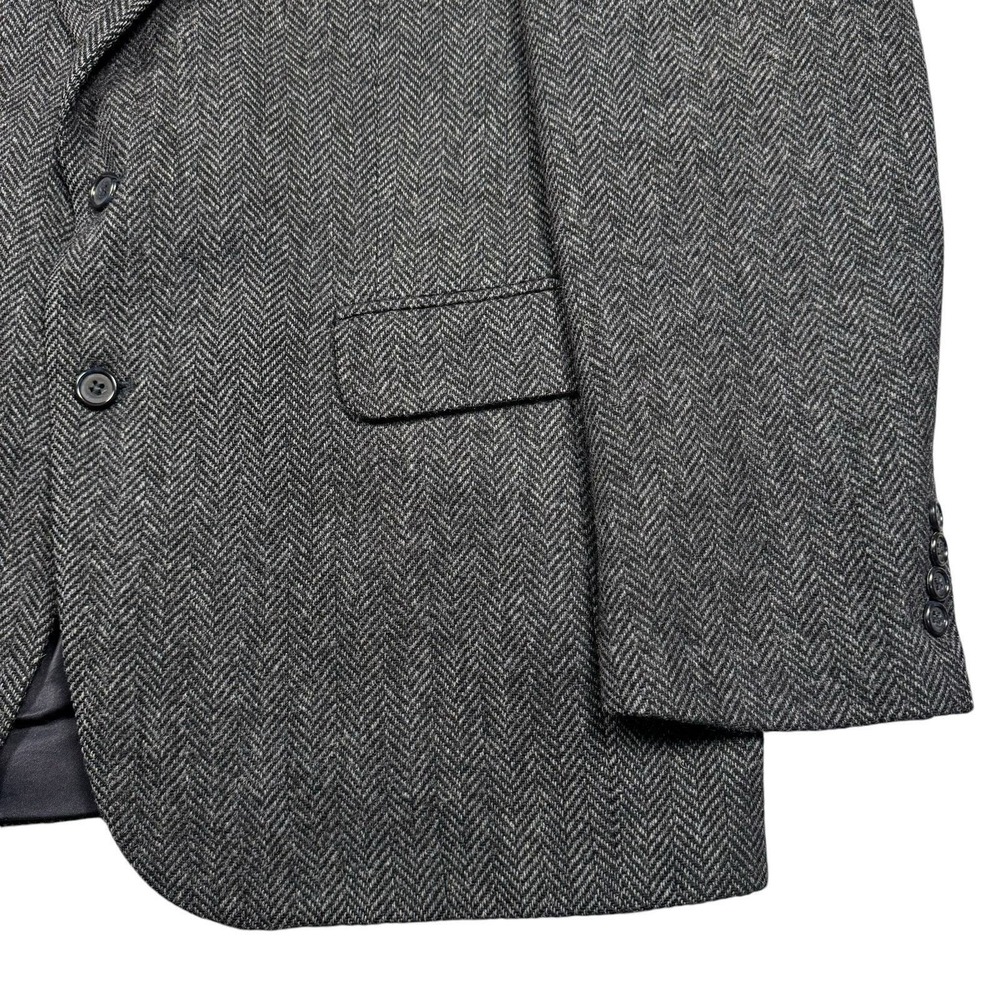 Vintage Farah Blazer Mens 42L Tweed Wool Herringbone Suit Jacket Formal Business - Picture 3 of 11